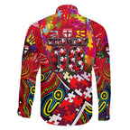 Autism Awareness Australia St Kilda Saints Family Matching Off Shoulder Maxi Dress and Hawaiian Shirt Aboriginal Indigenous Art