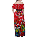 Autism Awareness Australia St Kilda Saints Family Matching Off Shoulder Maxi Dress and Hawaiian Shirt Aboriginal Indigenous Art