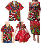 Autism Awareness Australia St Kilda Saints Family Matching Puletasi and Hawaiian Shirt Aboriginal Indigenous Art