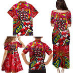 Autism Awareness Australia St Kilda Saints Family Matching Puletasi and Hawaiian Shirt Aboriginal Indigenous Art