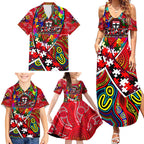 Autism Awareness Australia St Kilda Saints Family Matching Summer Maxi Dress and Hawaiian Shirt Aboriginal Indigenous Art