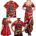 Autism Awareness Australia St Kilda Saints Family Matching Summer Maxi Dress and Hawaiian Shirt Aboriginal Indigenous Art