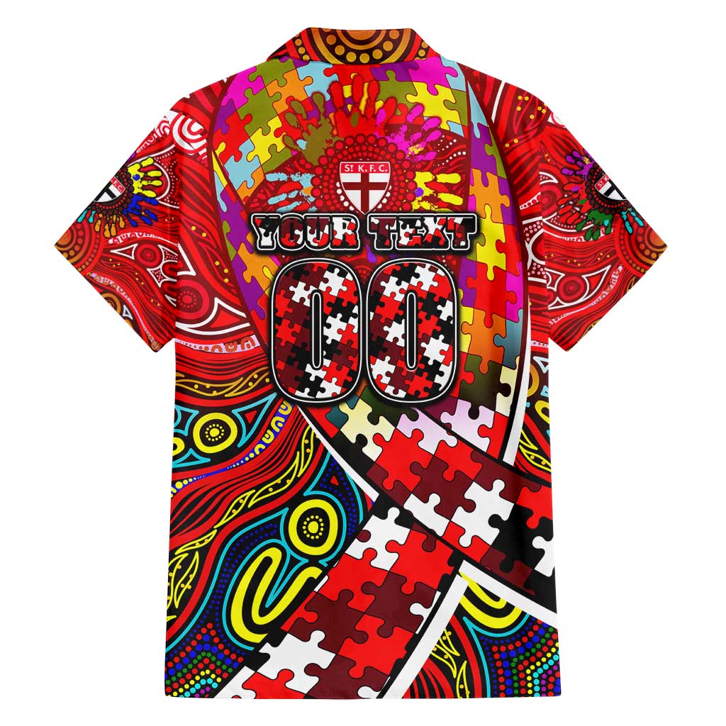 Autism Awareness Australia St Kilda Saints Family Matching Tank Maxi Dress and Hawaiian Shirt Aboriginal Indigenous Art