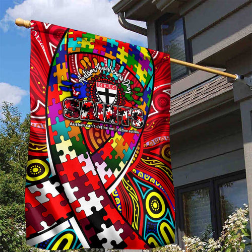 Autism Awareness Australia St Kilda Saints Garden Flag Aboriginal Indigenous Art