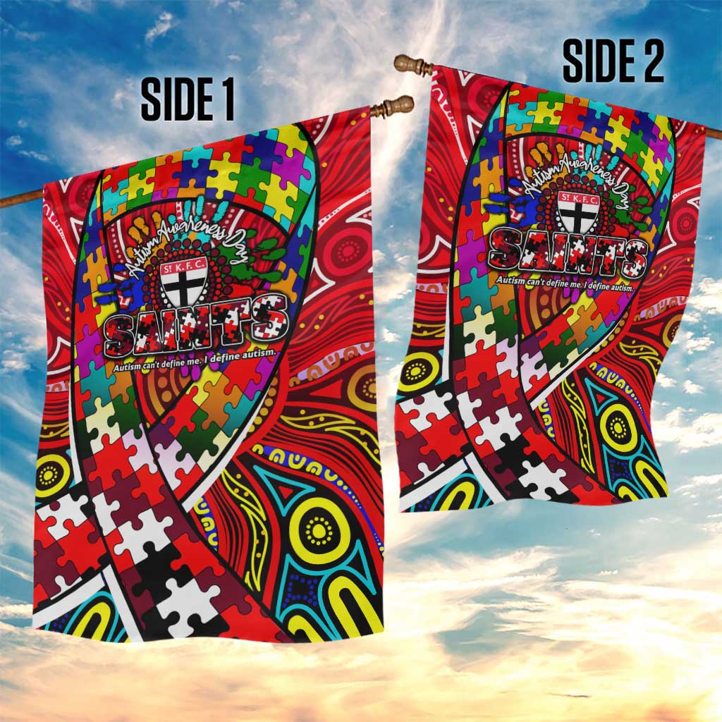 Autism Awareness Australia St Kilda Saints Garden Flag Aboriginal Indigenous Art