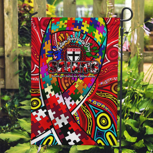 Autism Awareness Australia St Kilda Saints Garden Flag Aboriginal Indigenous Art