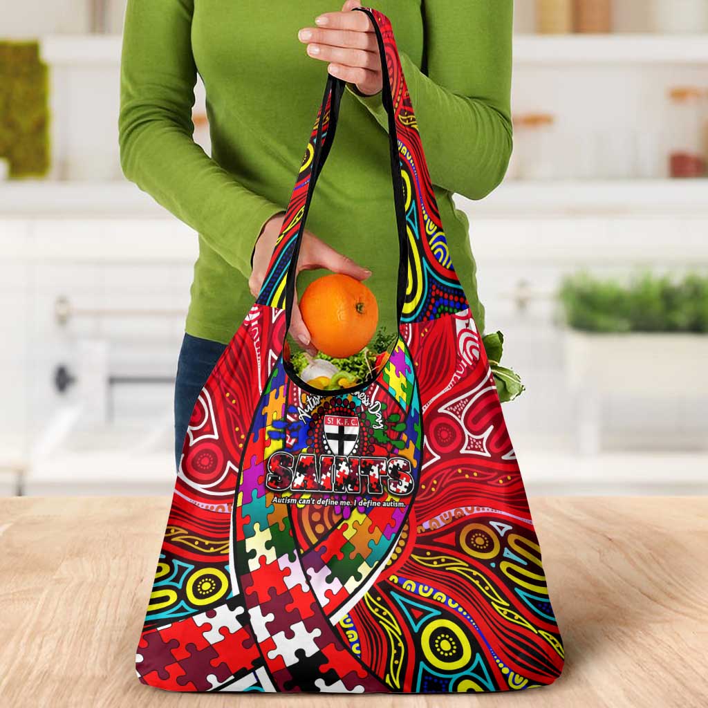 Autism Awareness Australia St Kilda Saints Grocery Bag Aboriginal Indigenous Art