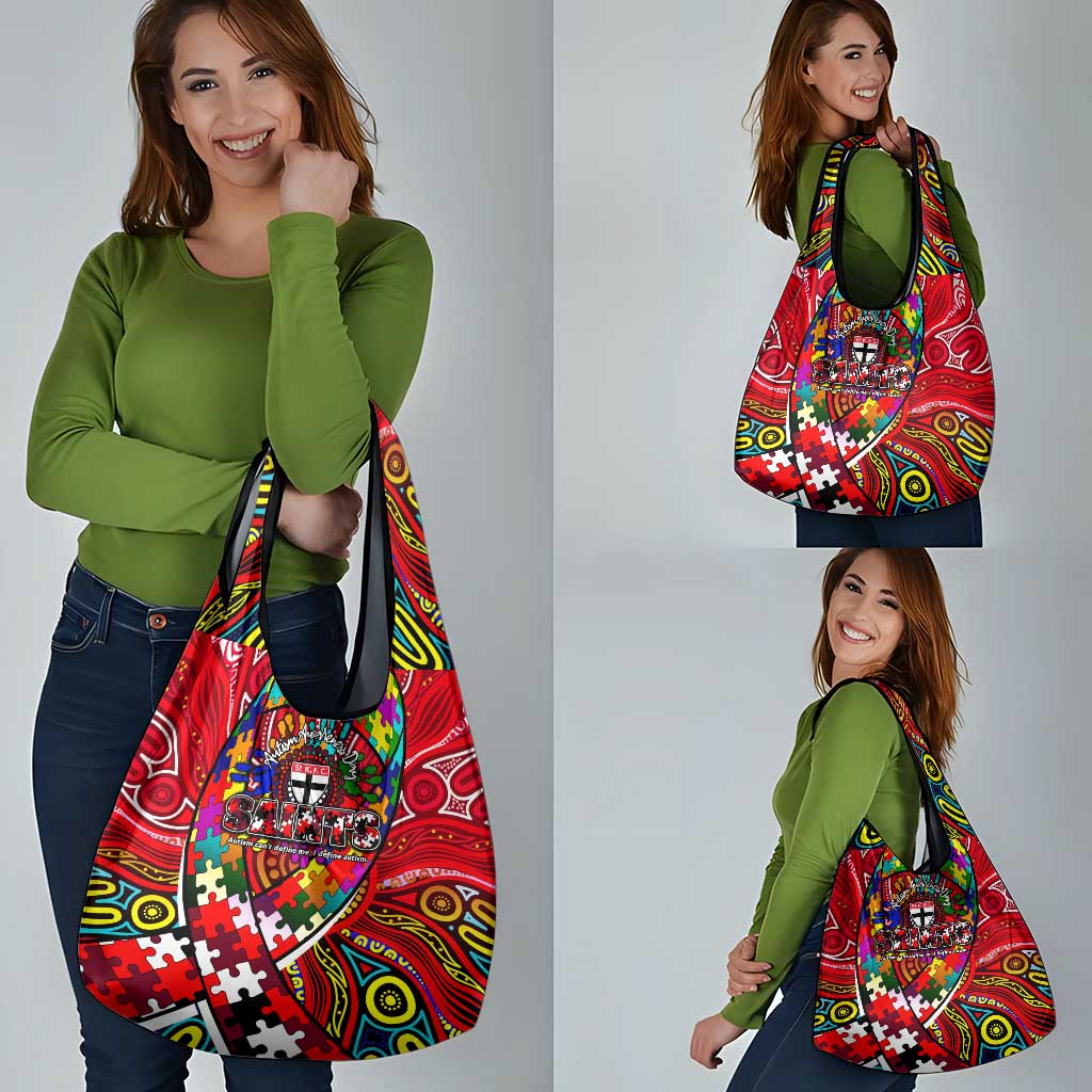 Autism Awareness Australia St Kilda Saints Grocery Bag Aboriginal Indigenous Art