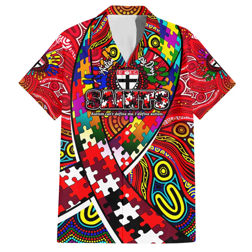 Autism Awareness Australia St Kilda Saints Hawaiian Shirt Aboriginal Indigenous Art