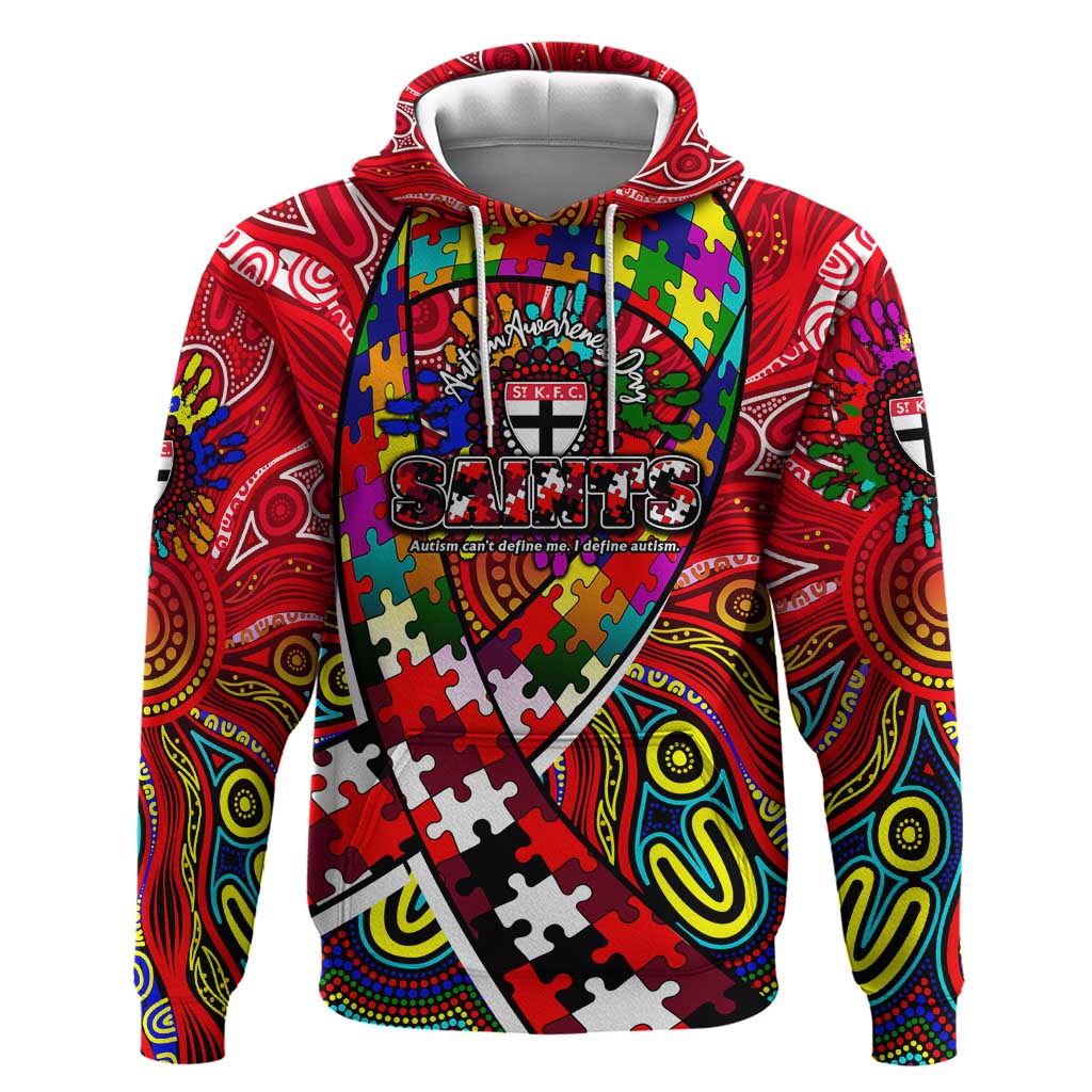 Autism Awareness Australia St Kilda Saints Hoodie Aboriginal Indigenous Art