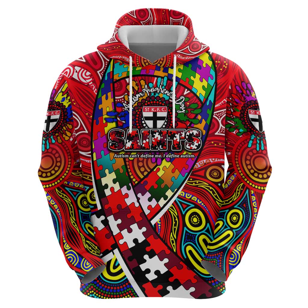 Autism Awareness Australia St Kilda Saints Hoodie Aboriginal Indigenous Art