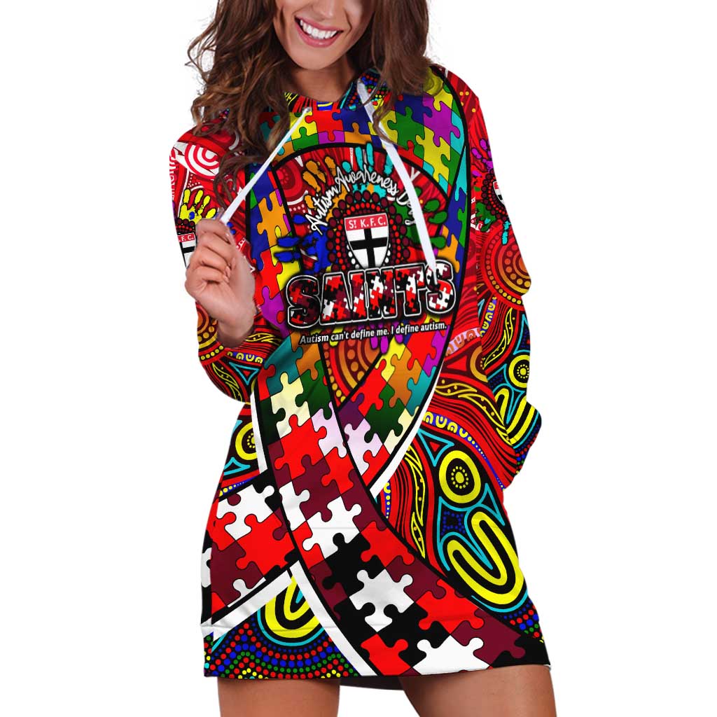 Autism Awareness Australia St Kilda Saints Hoodie Dress Aboriginal Indigenous Art
