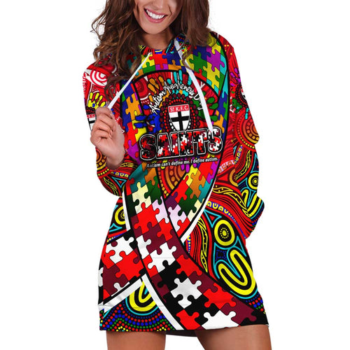 Autism Awareness Australia St Kilda Saints Hoodie Dress Aboriginal Indigenous Art