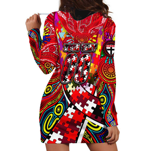 Autism Awareness Australia St Kilda Saints Hoodie Dress Aboriginal Indigenous Art
