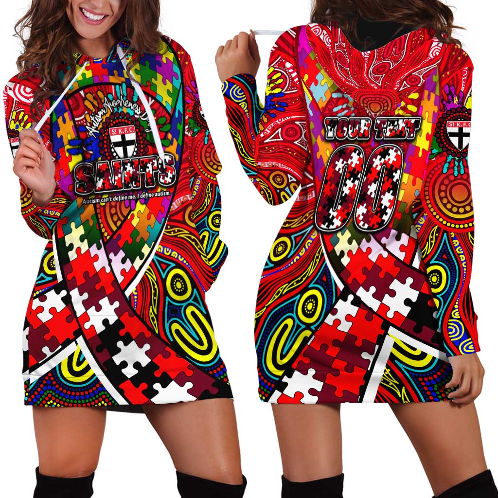 Autism Awareness Australia St Kilda Saints Hoodie Dress Aboriginal Indigenous Art