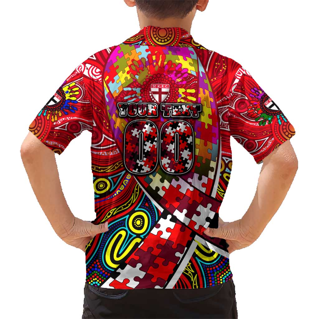 Autism Awareness Australia St Kilda Saints Kid Hawaiian Shirt Aboriginal Indigenous Art