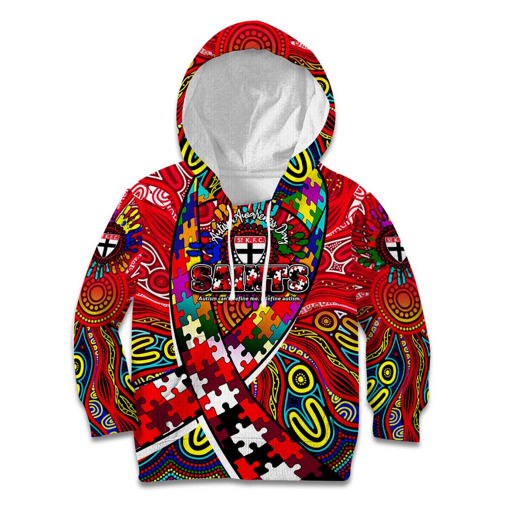 Autism Awareness Australia St Kilda Saints Kid Hoodie Aboriginal Indigenous Art