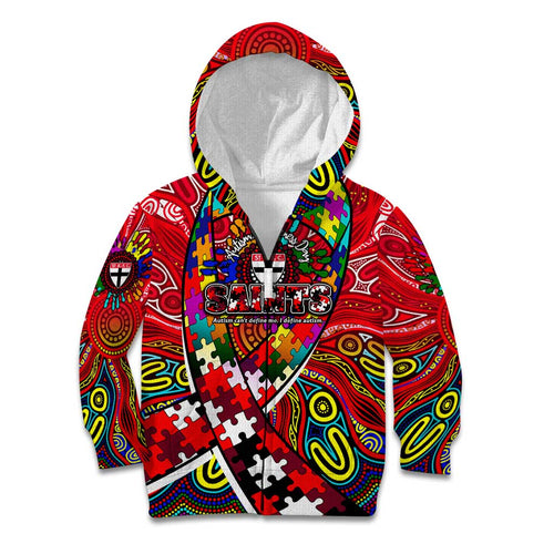 Autism Awareness Australia St Kilda Saints Kid Hoodie Aboriginal Indigenous Art