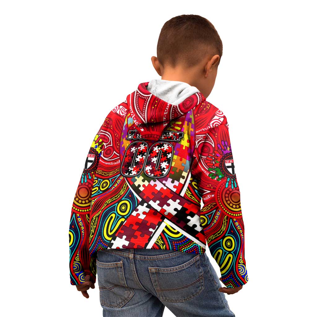 Autism Awareness Australia St Kilda Saints Kid Hoodie Aboriginal Indigenous Art