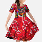 Autism Awareness Australia St Kilda Saints Kid Short Sleeve Dress Aboriginal Indigenous Art