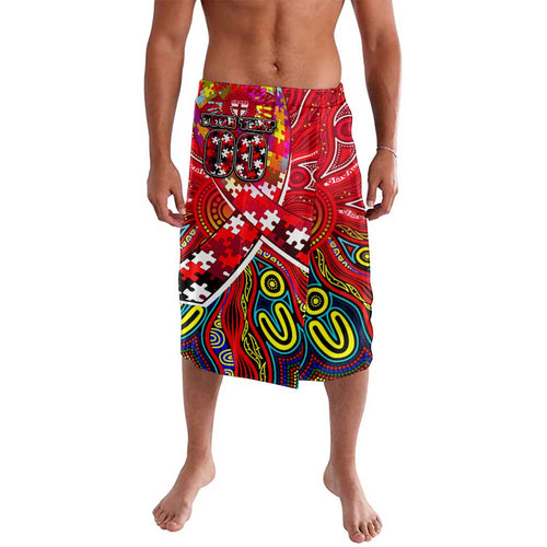 Autism Awareness Australia St Kilda Saints Lavalava Aboriginal Indigenous Art