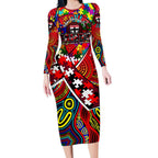 Autism Awareness Australia St Kilda Saints Long Sleeve Bodycon Dress Aboriginal Indigenous Art