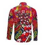 Autism Awareness Australia St Kilda Saints Long Sleeve Button Shirt Aboriginal Indigenous Art