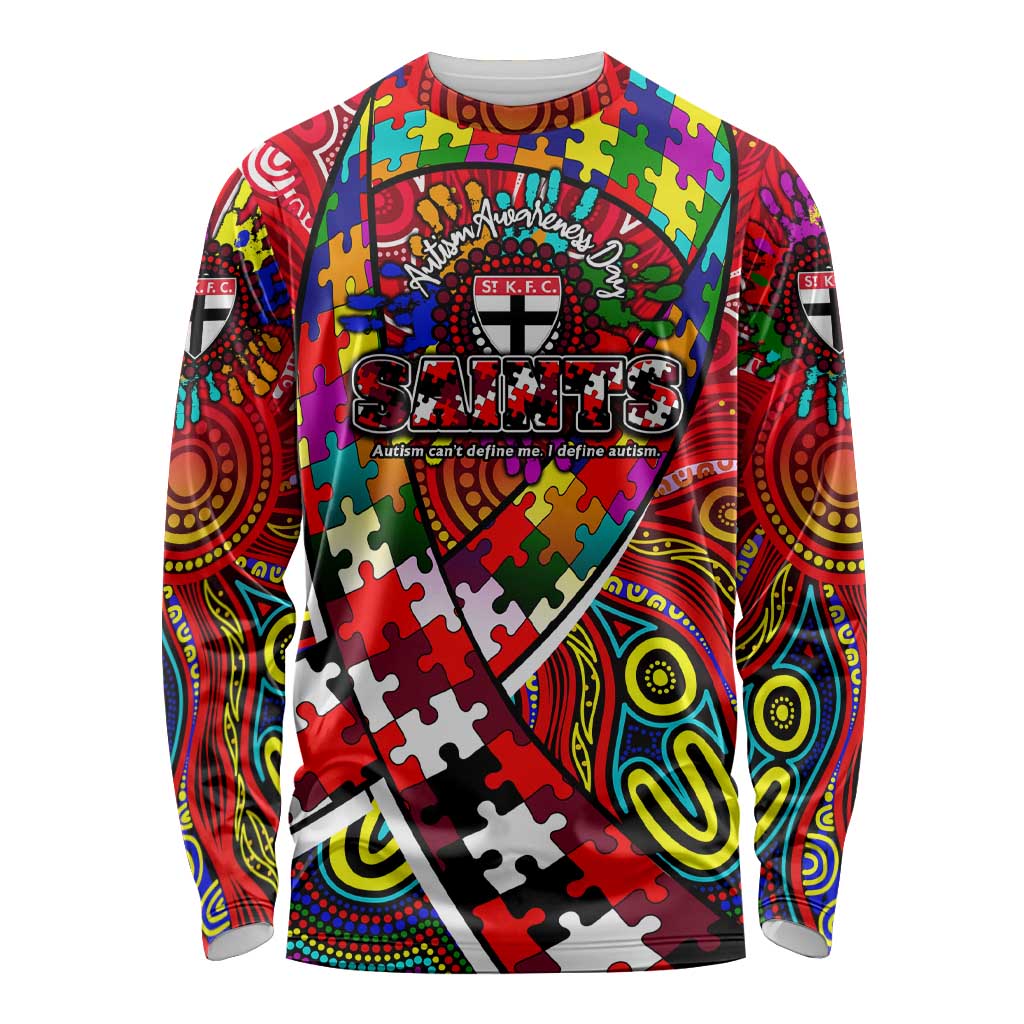 Autism Awareness Australia St Kilda Saints Long Sleeve Shirt Aboriginal Indigenous Art
