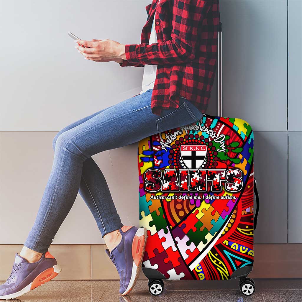 Autism Awareness Australia St Kilda Saints Luggage Cover Aboriginal Indigenous Art