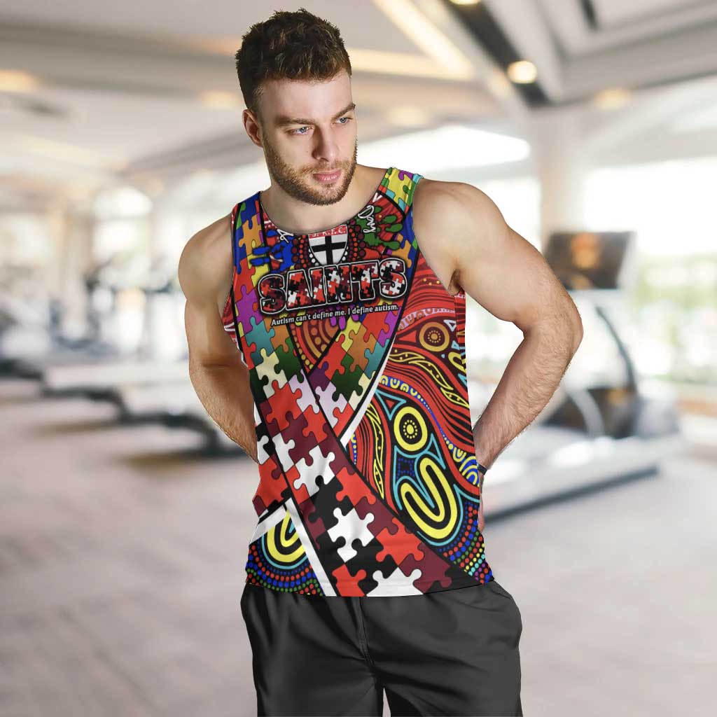 Autism Awareness Australia St Kilda Saints Men Tank Top Aboriginal Indigenous Art