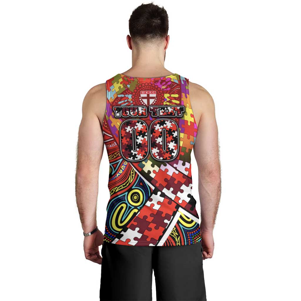 Autism Awareness Australia St Kilda Saints Men Tank Top Aboriginal Indigenous Art