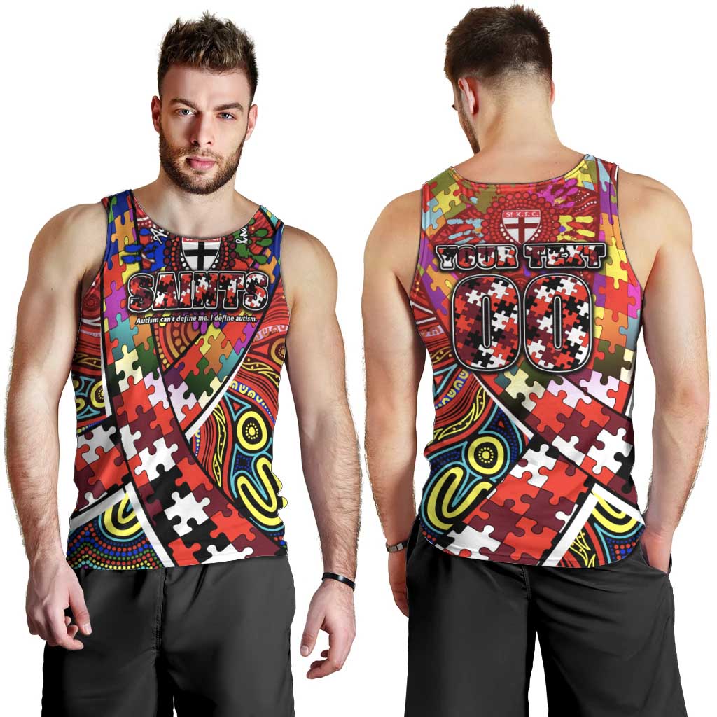 Autism Awareness Australia St Kilda Saints Men Tank Top Aboriginal Indigenous Art