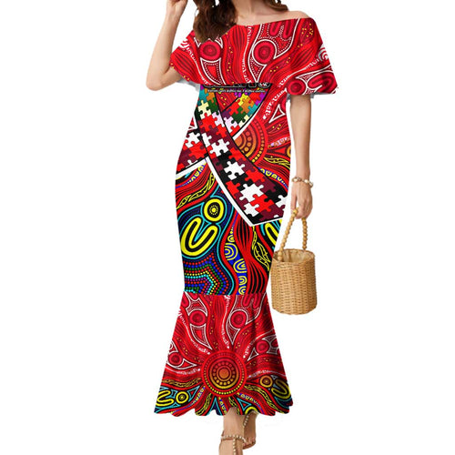 Autism Awareness Australia St Kilda Saints Mermaid Dress Aboriginal Indigenous Art
