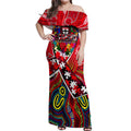 Autism Awareness Australia St Kilda Saints Off Shoulder Maxi Dress Aboriginal Indigenous Art