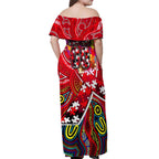 Autism Awareness Australia St Kilda Saints Off Shoulder Maxi Dress Aboriginal Indigenous Art