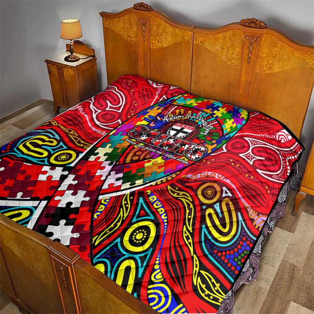 Autism Awareness Australia St Kilda Saints Quilt Aboriginal Indigenous Art