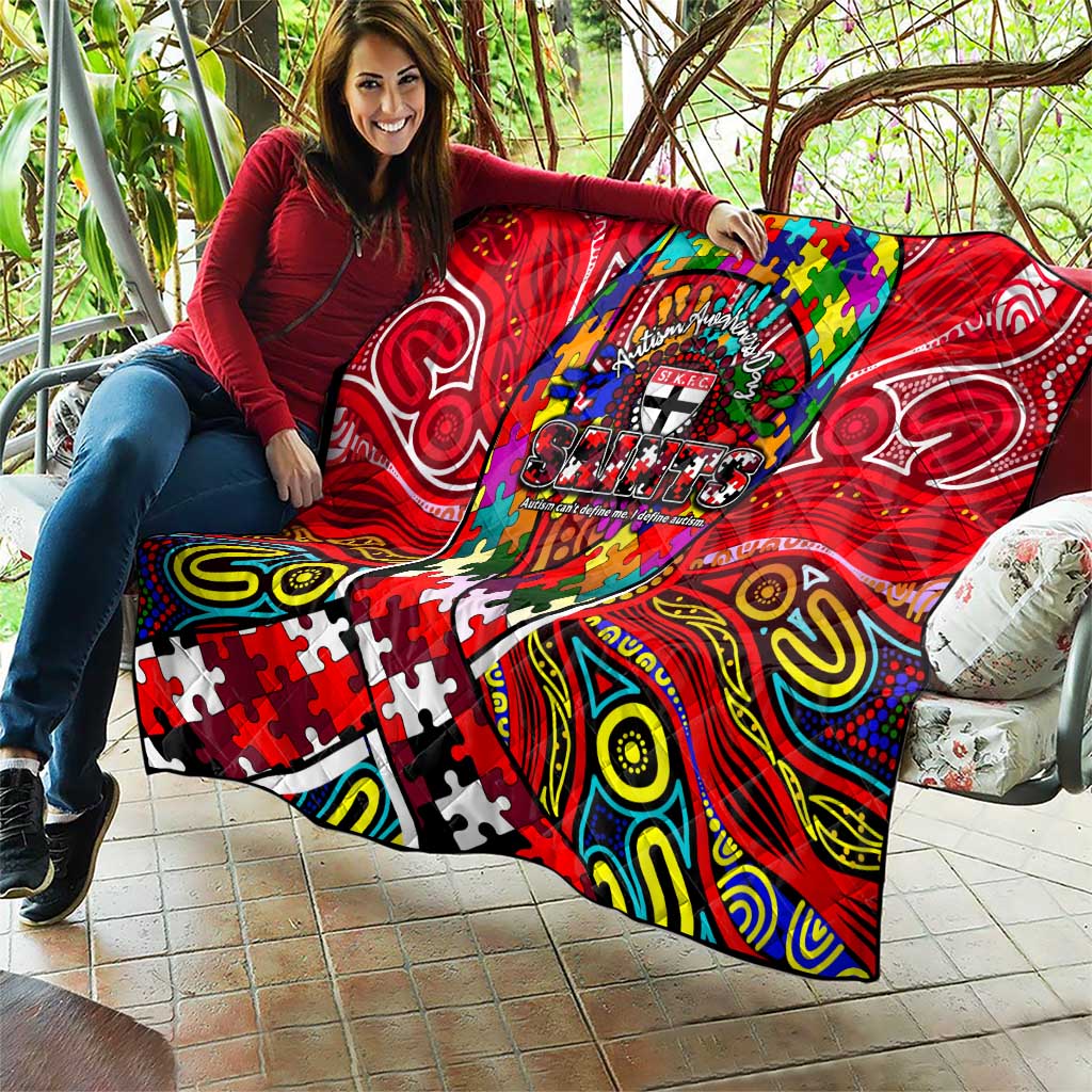 Autism Awareness Australia St Kilda Saints Quilt Aboriginal Indigenous Art