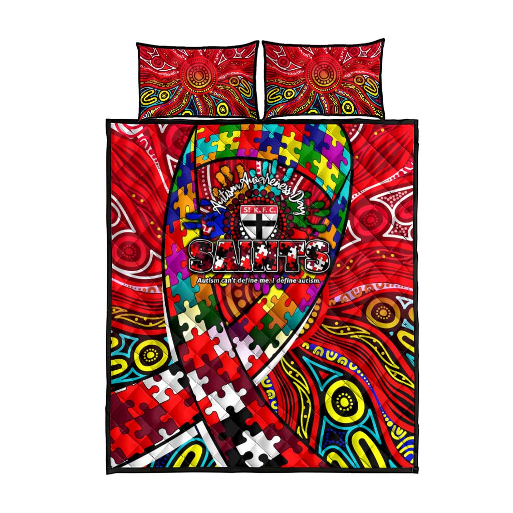 Autism Awareness Australia St Kilda Saints Quilt Bed Set Aboriginal Indigenous Art