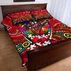 Autism Awareness Australia St Kilda Saints Quilt Bed Set Aboriginal Indigenous Art