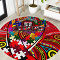 Autism Awareness Australia St Kilda Saints Round Carpet Aboriginal Indigenous Art