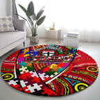 Autism Awareness Australia St Kilda Saints Round Carpet Aboriginal Indigenous Art