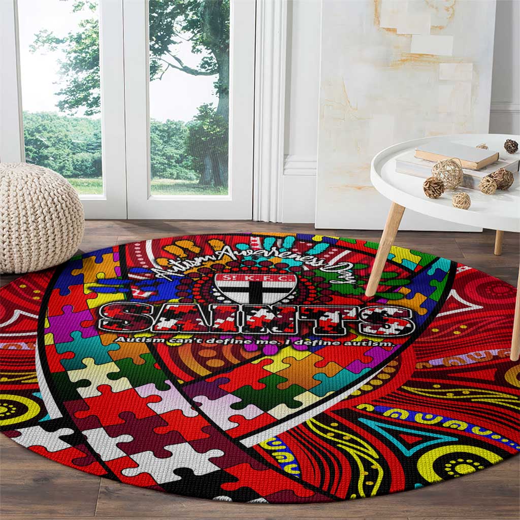 Autism Awareness Australia St Kilda Saints Round Carpet Aboriginal Indigenous Art