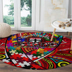 Autism Awareness Australia St Kilda Saints Round Carpet Aboriginal Indigenous Art