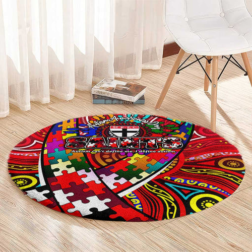 Autism Awareness Australia St Kilda Saints Round Carpet Aboriginal Indigenous Art