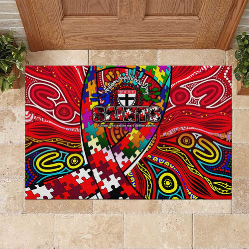 Autism Awareness Australia St Kilda Saints Rubber Doormat Aboriginal Indigenous Art