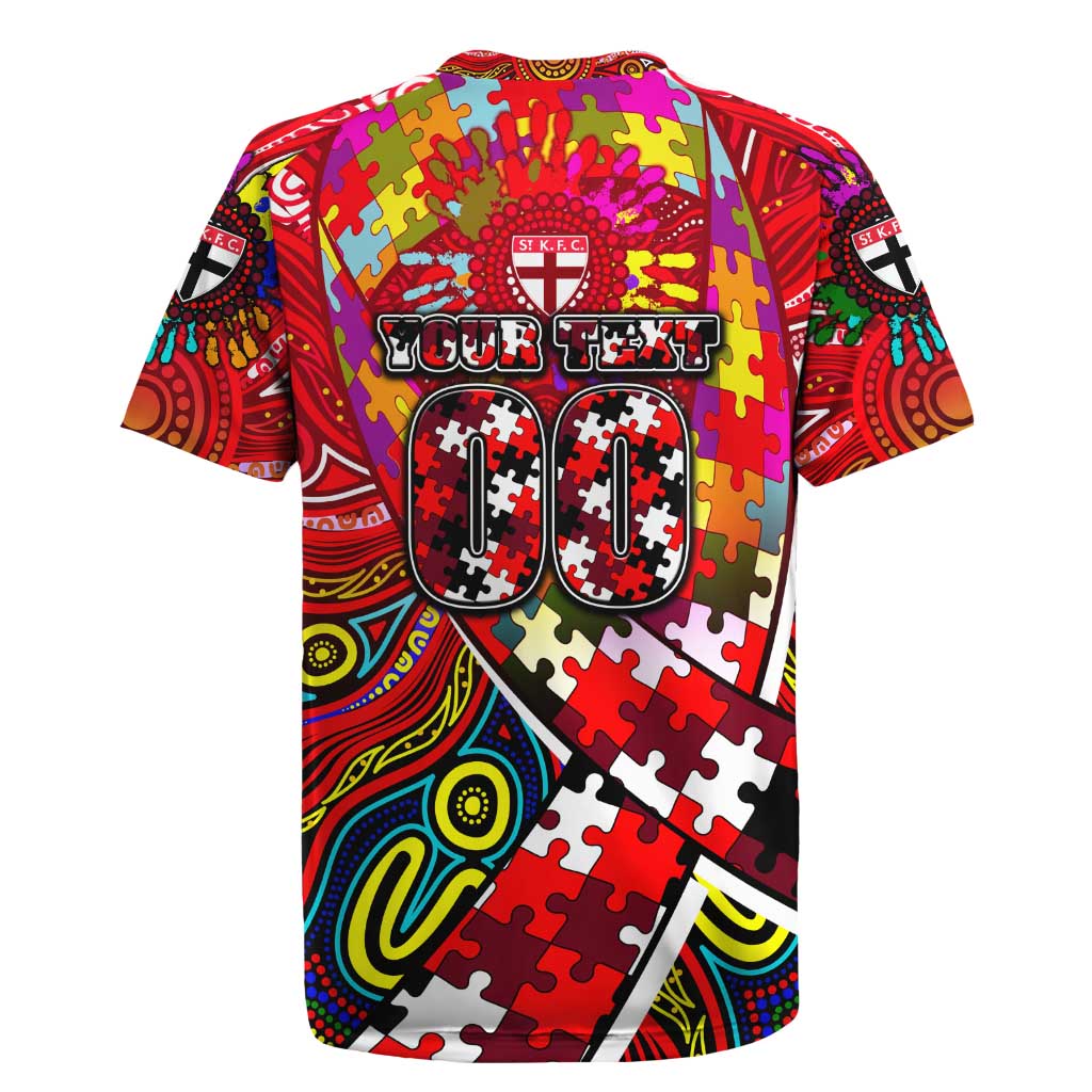 Autism Awareness Australia St Kilda Saints Rugby Jersey Aboriginal Indigenous Art