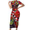 Autism Awareness Australia St Kilda Saints Short Sleeve Bodycon Dress Aboriginal Indigenous Art