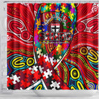 Autism Awareness Australia St Kilda Saints Shower Curtain Aboriginal Indigenous Art