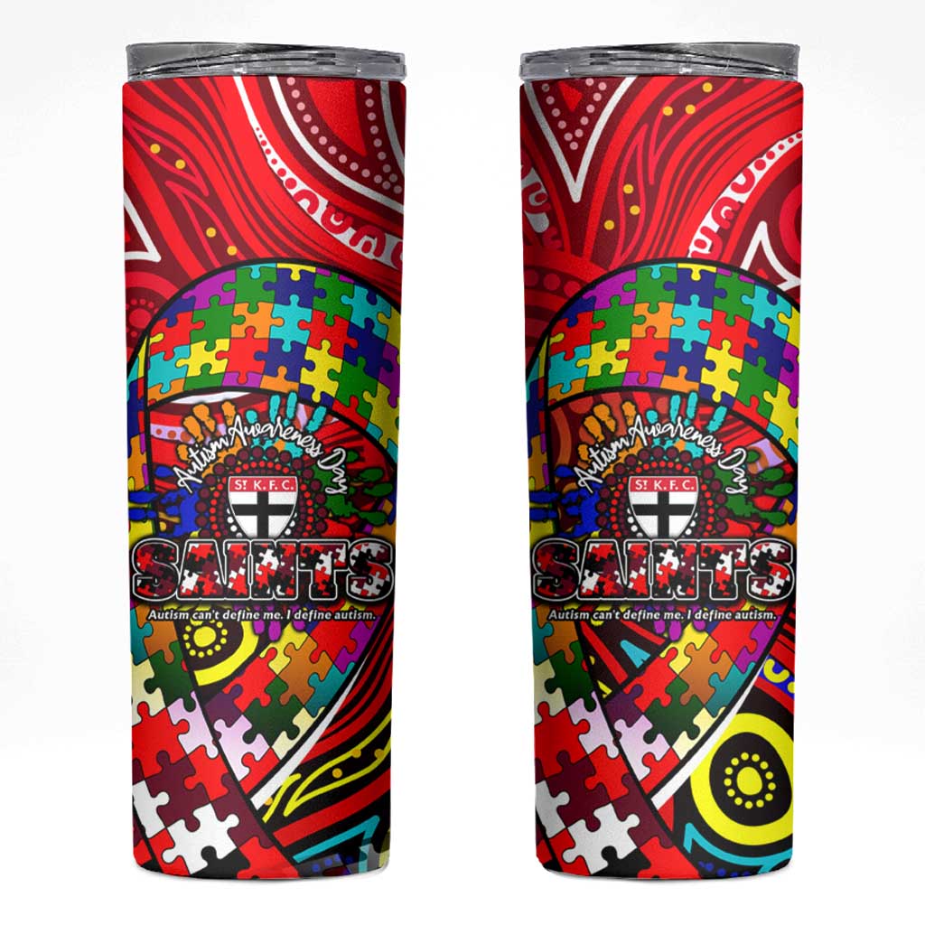 Autism Awareness Australia St Kilda Saints Skinny Tumbler Aboriginal Indigenous Art