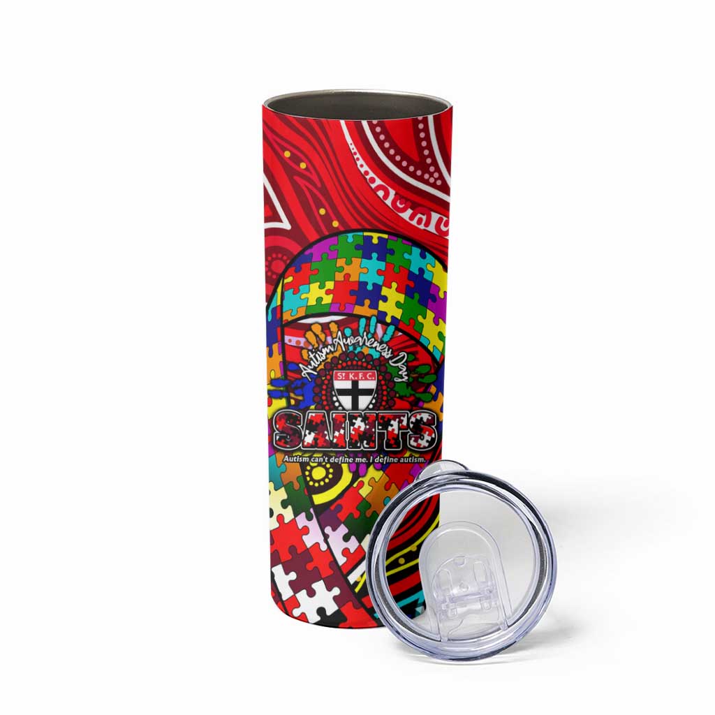 Autism Awareness Australia St Kilda Saints Skinny Tumbler Aboriginal Indigenous Art
